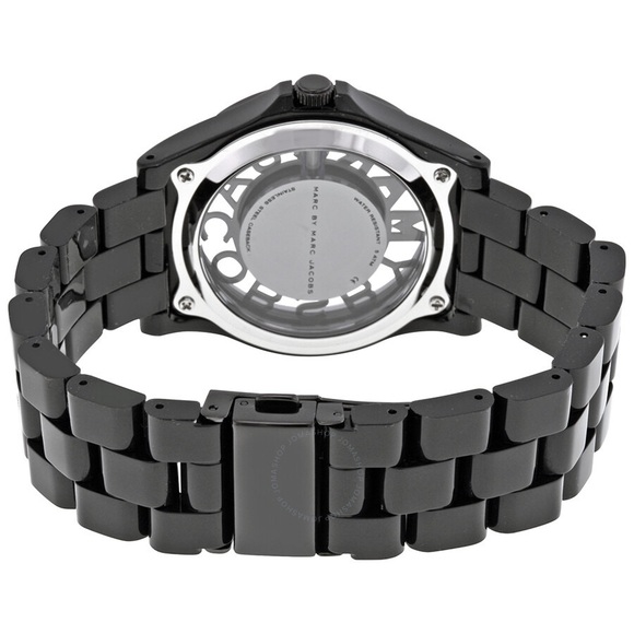 Marc by Marc Jacobs Henry Skeleton Dial Black Plastic Ladies Watch Timepiece - Picture 2 of 10